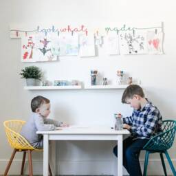 3D Kids Craft Look What I Made Sign - Art Display Signs Playroom Wall Room Decor Rainbow Christmas - thumbnail 3