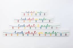 3D Kids Craft Look What I Made Sign - Art Display Signs Playroom Wall Room Decor Rainbow Christmas - thumbnail 1
