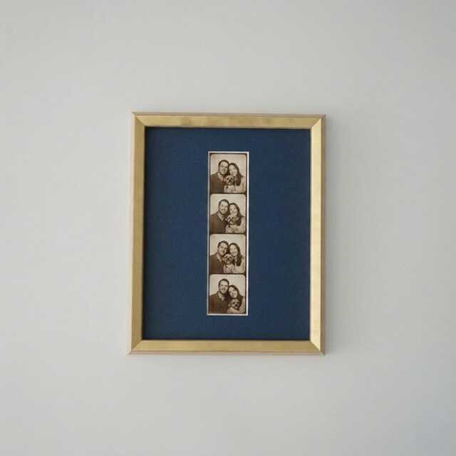 8x10 Photobooth Strip Picture Frame, Oak & Gold Fillet Mid Century Modern - image 1