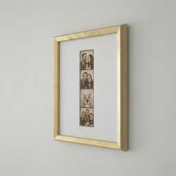 8x10 Photobooth Strip Picture Frame, Oak & Gold Fillet Mid Century Modern - thumbnail 3