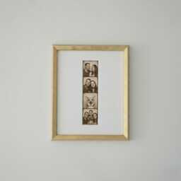 8x10 Photobooth Strip Picture Frame, Oak & Gold Fillet Mid Century Modern - thumbnail 2