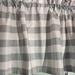 Gray Buffalo Checks Valance ~ 40 Inches Wide Ready To Ship - thumbnail 2