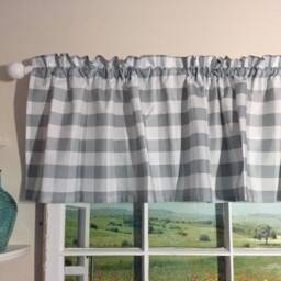 Gray Buffalo Checks Valance ~ 40 Inches Wide Ready To Ship - thumbnail 3