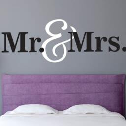 Mr. & Mrs. Wall Decals - Mr Mrs Wall Decal Mr. & Mrs. Vinyl Bedroom - thumbnail 2