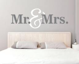 Mr. & Mrs. Wall Decals - Mr Mrs Wall Decal Mr. & Mrs. Vinyl Bedroom - thumbnail 1