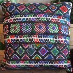 50cm - 20Inch Vintage Kilim Cushion Cover Handwoven - Brocaded Motifs Green Blue - thumbnail 2