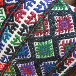 50cm - 20Inch Vintage Kilim Cushion Cover Handwoven - Brocaded Motifs Green Blue - thumbnail 3