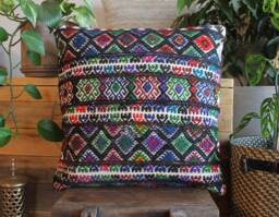 50cm - 20Inch Vintage Kilim Cushion Cover Handwoven - Brocaded Motifs Green Blue