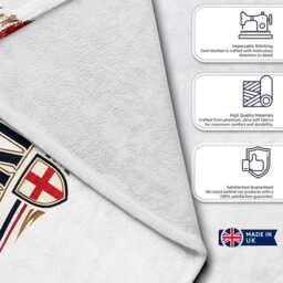 Personalised Name England Flag Blanket Football Fan Gift Supporter Three Lions Sports Boys Bedroom Custom Decor Match Day - thumbnail 4
