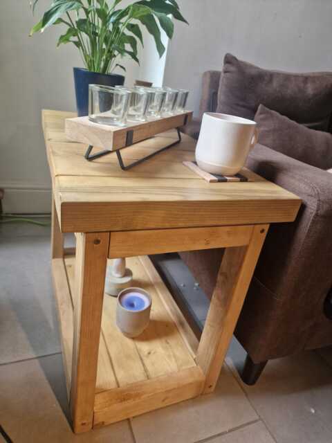 Side Table - Chunky End - Handmade Reclaimed Wood - image 1