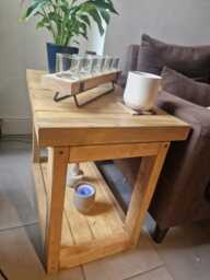 Side Table - Chunky End - Handmade Reclaimed Wood - thumbnail 1