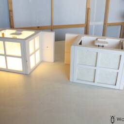 Wall Lamp in Solid Wood & Rice Paper, Wooden Lamp, Oriental Style Craft - thumbnail 2