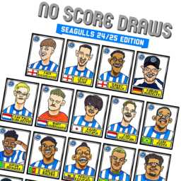 Brighton Vol 3 - No Score Draw Seagulls 24/25 Edition A3 Print Of 29 Hand-Drawn Panini-style Wonky Doodles Hurzeler's Bhafc Team - thumbnail 3