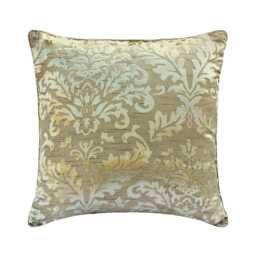 "Burnout Velvet Cream Beige Sofa Pillow 16""x16" - thumbnail 1