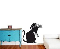 Wall Decal Banksy Party Rat With Sunglasses, Decal, Street Art Sticker, Urban Art, Vinyl Grafitty, Stencil - thumbnail 2
