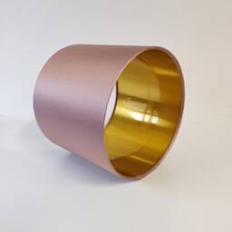 Light Pink Lampshade in Satin With Gold Lining, Large Plain Ceiling Lightshade - thumbnail 3