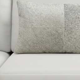 Natural Gray Cowhide Cushion 30x50 Cover Italian Style Farmhouse - thumbnail 2