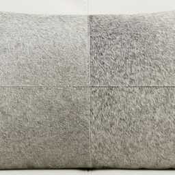 Natural Gray Cowhide Cushion 30x50 Cover Italian Style Farmhouse - thumbnail 4