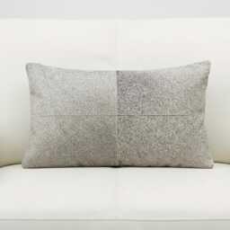 Natural Gray Cowhide Cushion 30x50 Cover Italian Style Farmhouse - thumbnail 1