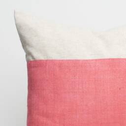 Hill Tribe Hemp Throw Pillow - Pink Striped, Rustic Texture - 20x20 - thumbnail 2