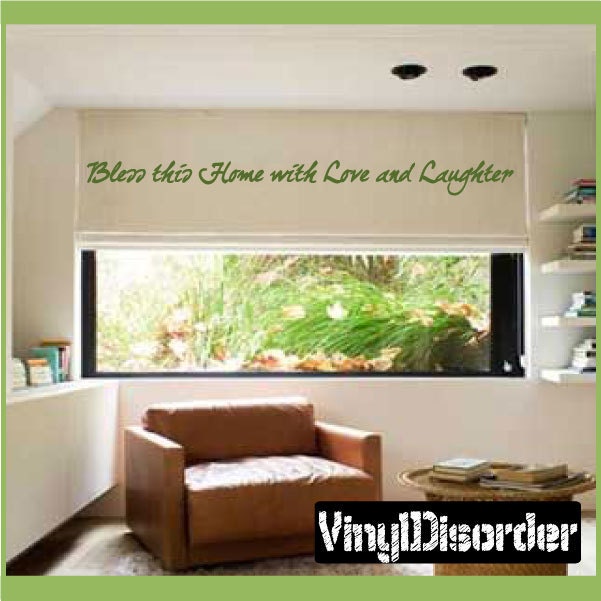 Bless This Home With Love & Laughter - Vinyl Wall Decal Quotes Sticker Spiritualquotes12Et - image 1