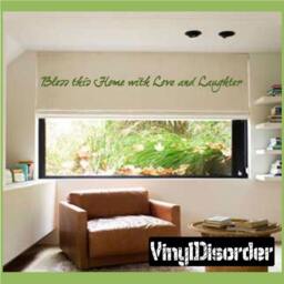 Bless This Home With Love & Laughter - Vinyl Wall Decal Quotes Sticker Spiritualquotes12Et - thumbnail 1