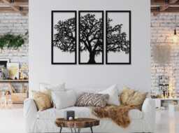 Wooden Tree Of Life Wall Art - Geometric Oak Decor, Scottish Crafted - thumbnail 1