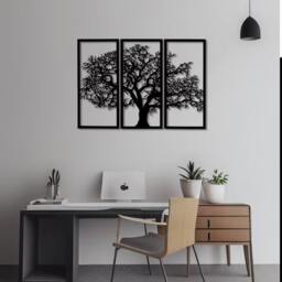 Wooden Tree Of Life Wall Art - Geometric Oak Decor, Scottish Crafted - thumbnail 3