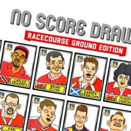 Wrexham - No Score Draws Racecourse Ground Edition A3 Print Of 36 Hand-Drawn Wonky Panini-sticker-style Icons Football Art - thumbnail 2