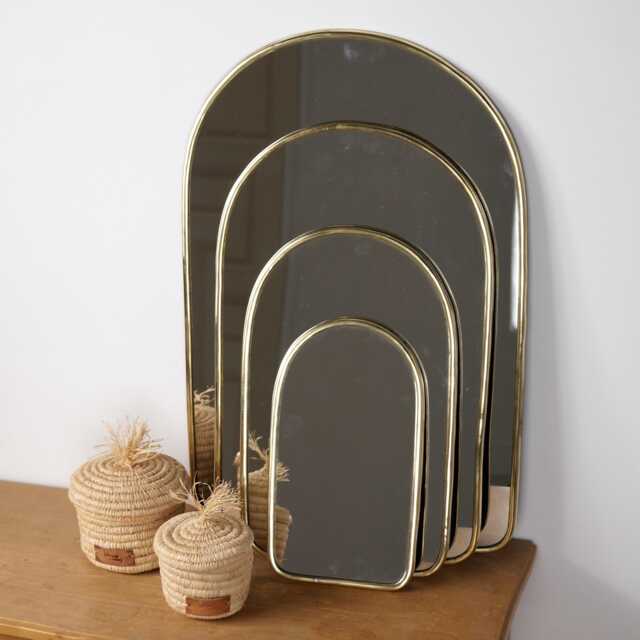 Gold Brass Mirror - Arch Shape, Wall - image 1
