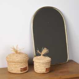 Gold Brass Mirror - Arch Shape, Wall - thumbnail 2