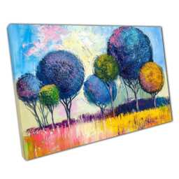 Vibrant Spherical Tree Canvas Print Nature-Inspired Oil Painting For Home & Office Wall Decor - thumbnail 1