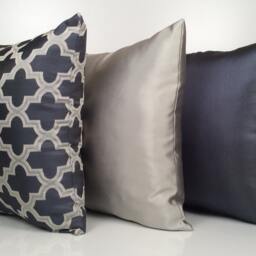 Solid Metallic Navy Blue Pillow, Throw Pillow Cover, Decorative Cushion Satin Blend Pillow. Toss Accent - thumbnail 4