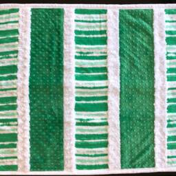 Handmade Modern Baby Minky Blanket Green With Four Bibs - thumbnail 2