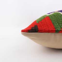 Handmade Kilim Pillow Cover Bohemian Turkish Wool Accent - 20''x20'' - thumbnail 4