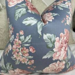 Decorative Pillow, Floral Cushion Cover Designer Fabric , Shabby Chic Design - Cushion Cover, Size 18 - thumbnail 2
