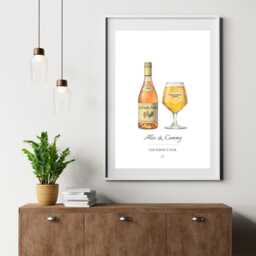 Personalised Watercolour Drinks Print - Custom Couples Alcohol Gift His & Hers Drink Art Wedding, Anniversary -Drinks Greeting Card - thumbnail 3