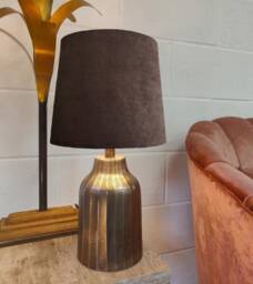 Brown Tapered French Drum Lampshade in Velvet - Choice Of Lining