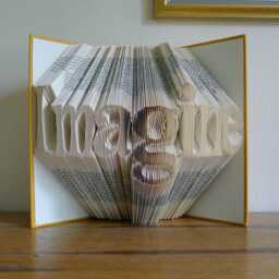 Best Selling Items - Paper Folded Book Art Folding Imagine Your Choice Of Words Great Gift For Boyfriend Girlfriend Graduate - thumbnail 3