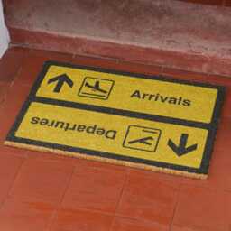 Arrivals & Departures Doormat Funny Airport-Themed Welcome Mat Non-Slip Coir Entrance Novelty Gift For Home Travel Lovers & Guests - thumbnail 2