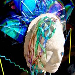 Fused Glass Sculpture Mixed Media One Of A Kind Art Heart Felt Tear - thumbnail 2