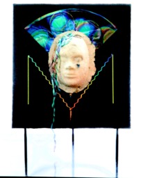 Fused Glass Sculpture Mixed Media One Of A Kind Art Heart Felt Tear - thumbnail 1