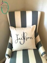 Monogrammed Custom Pillow Case/ Throw Cover/Decorative Personalized Housewarming Gift/ Name - thumbnail 1