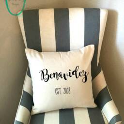 Monogrammed Custom Pillow Case/ Throw Cover/Decorative Personalized Housewarming Gift/ Name - thumbnail 3