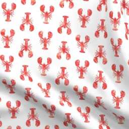 Lobster Sheets - Red Fabric By Littlearrowdesign Modern Nautical & White Cotton Sateen Sheet Set Bedding Spoonflower - thumbnail 4