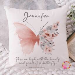 Personalised Butterfly Positivity Cushion, Floral Butterfly, Wings, Decorative Motivational Quote - thumbnail 3