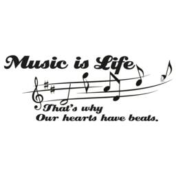 Music Is My Life Quote Wall Sticker - Art Decor Gift Note Notes Quotes Vinyl Decal Room Inspirational Motivational Musical Saying Decals - thumbnail 2