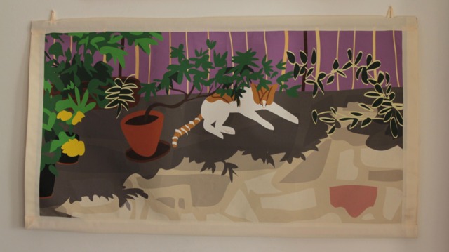 Wall Tapestry With Cat/Home Decor Wall Decorations Print Patterned Stylized Colors Canvas - image 1