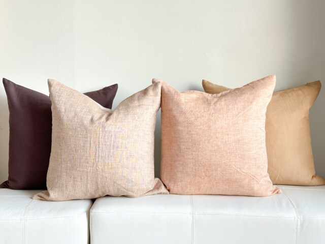 Linen Combo Pillow Set Of 4 Beige Pillow Cover - image 1