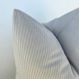Neutral Striped Velvet Pillow Cover Boho Couch Cushion, Custom Size - All Duties Paid Usa - thumbnail 2